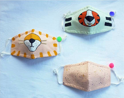 Hand Painted Masks for Kids - Safari (Set of 3)