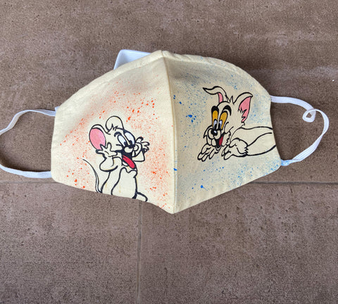 Hand Painted Mask for Kids - T & J (Outline)